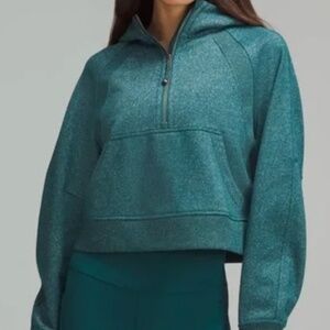 Lululemon Scuba Sparkle Green Oversized Half-Zip Hoodie
